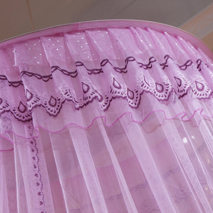 91家纺网 家纺一手货源 找家纺 冉美家纺 2021新款圆顶蚊帐漫天星粉色