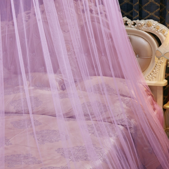 91家纺网 家纺一手货源 找家纺 冉美家纺 2021新款圆顶蚊帐漫天星粉色