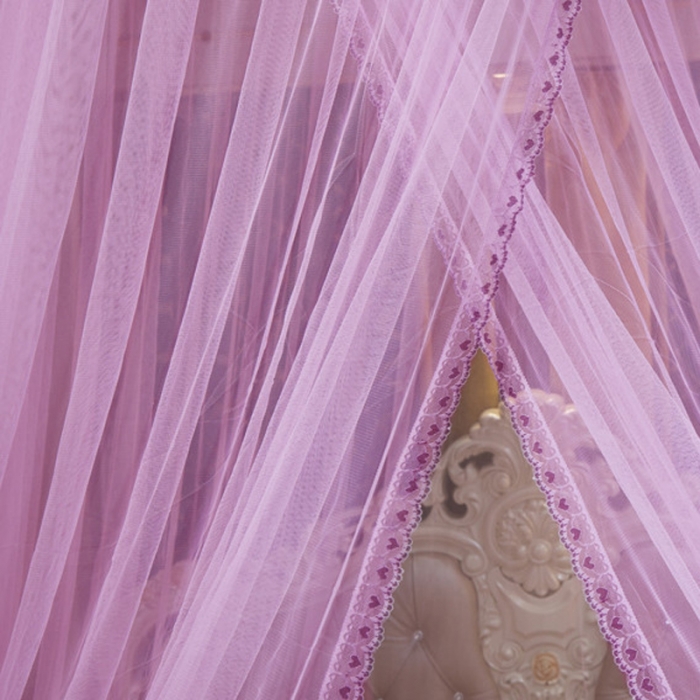 91家纺网 家纺一手货源 找家纺 冉美家纺 2021新款圆顶蚊帐漫天星粉色