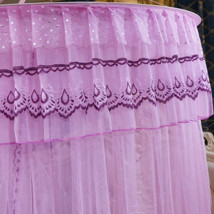 91家纺网 家纺一手货源 找家纺 冉美家纺 2021新款圆顶蚊帐漫天星粉色