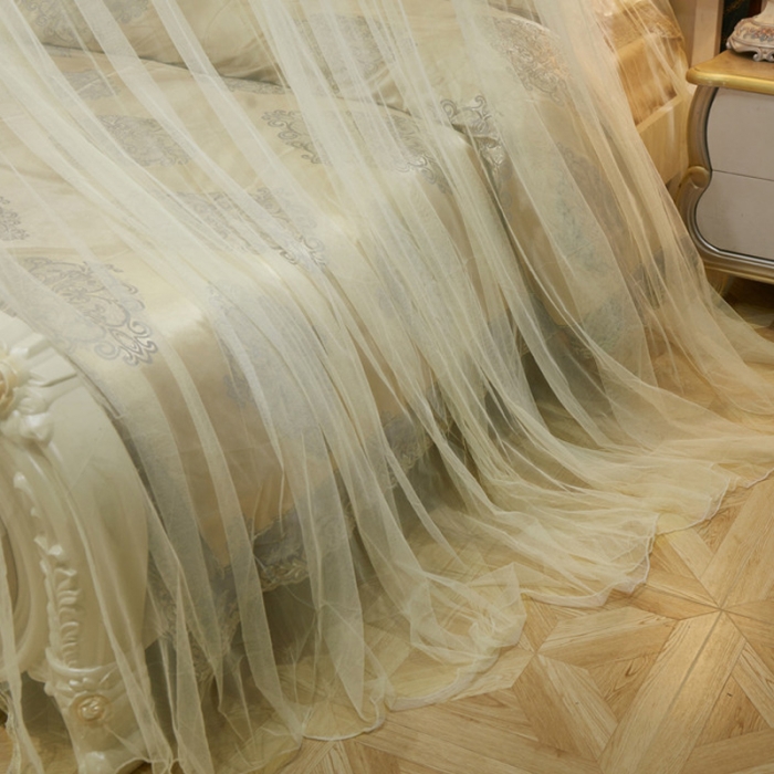 91家纺网 家纺一手货源 找家纺 冉美家纺 2021新款圆顶蚊帐漫天星黄色