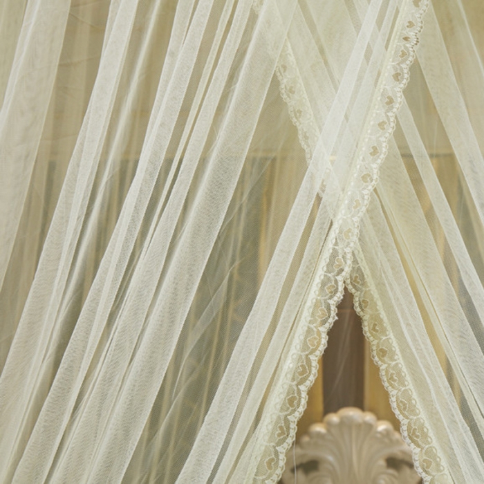 91家纺网 家纺一手货源 找家纺 冉美家纺 2021新款圆顶蚊帐漫天星黄色