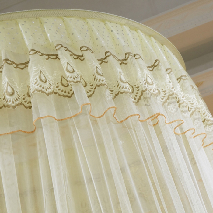 91家纺网 家纺一手货源 找家纺 冉美家纺 2021新款圆顶蚊帐漫天星黄色