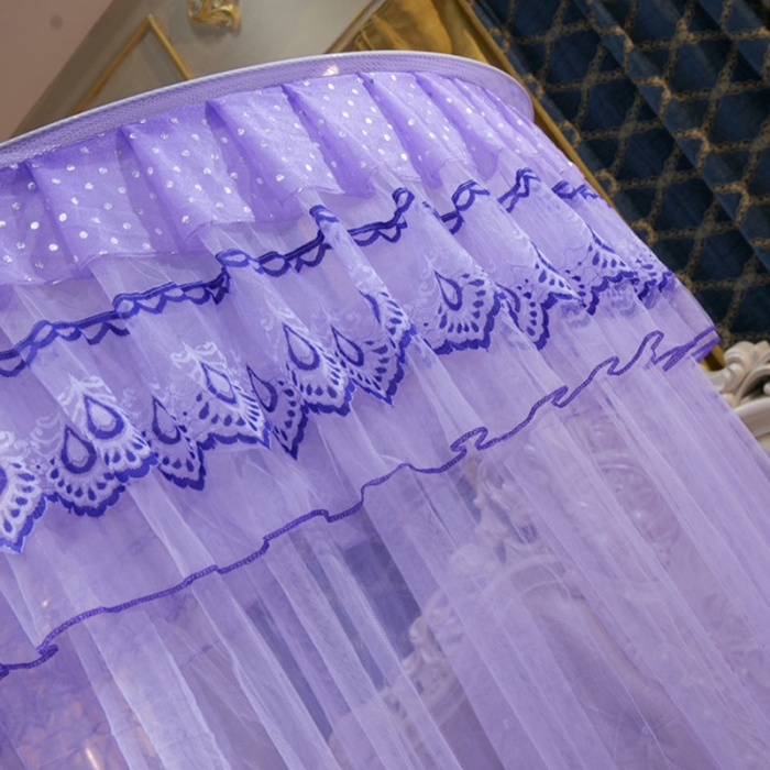 91家纺网 家纺一手货源 找家纺 冉美家纺 2021新款圆顶蚊帐漫天星紫色