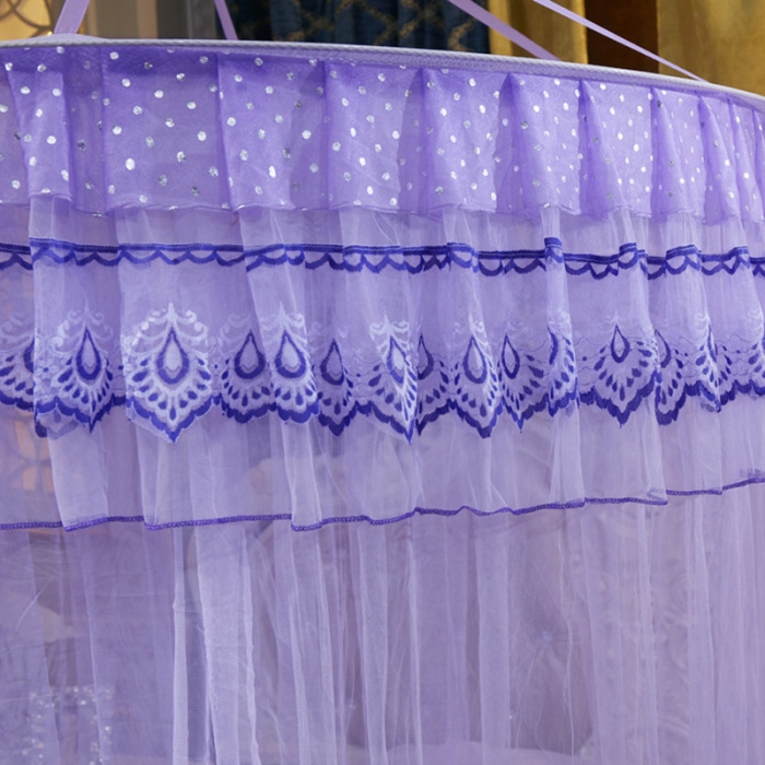 91家纺网 家纺一手货源 找家纺 冉美家纺 2021新款圆顶蚊帐漫天星紫色