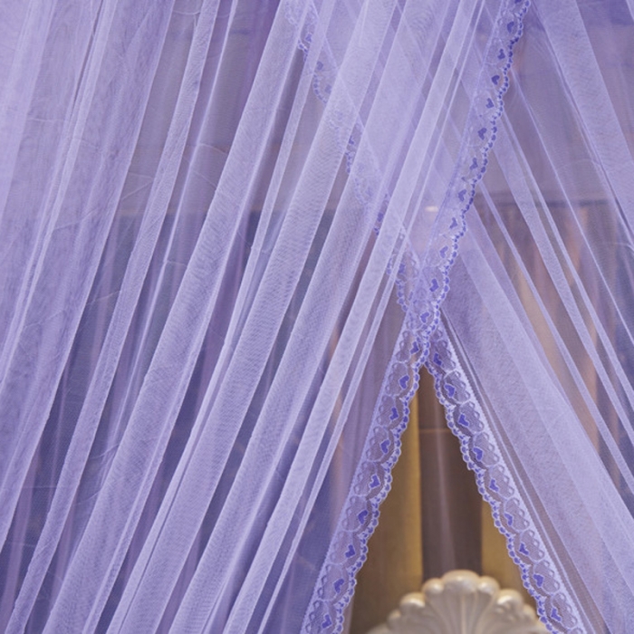91家纺网 家纺一手货源 找家纺 冉美家纺 2021新款圆顶蚊帐漫天星紫色