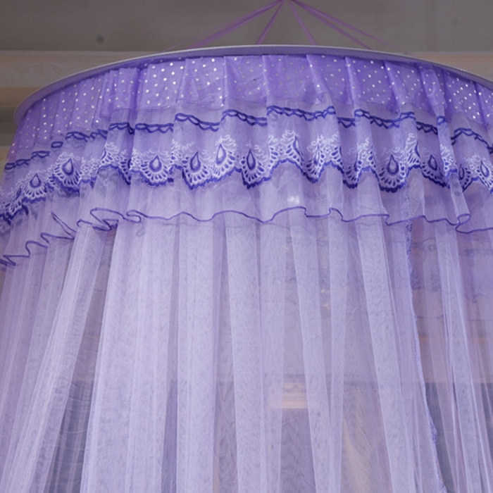 91家纺网 家纺一手货源 找家纺 冉美家纺 2021新款圆顶蚊帐漫天星紫色
