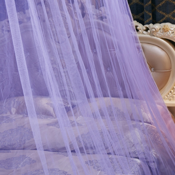 91家纺网 家纺一手货源 找家纺 冉美家纺 2021新款圆顶蚊帐漫天星紫色