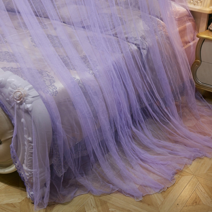 91家纺网 家纺一手货源 找家纺 冉美家纺 2021新款圆顶蚊帐漫天星紫色