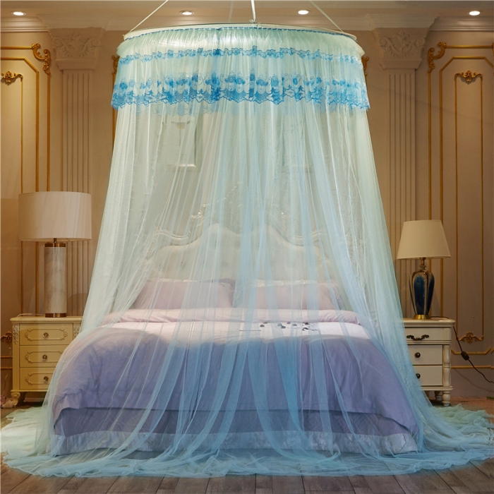 91家纺网 家纺一手货源 找家纺 冉美家纺 2021新款圆顶蚊帐倾城水绿