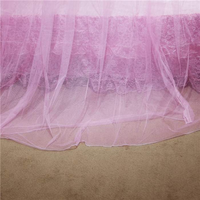 91家纺网 家纺一手货源 找家纺 冉美家纺 2021新款圆顶蚊帐栀子花粉色