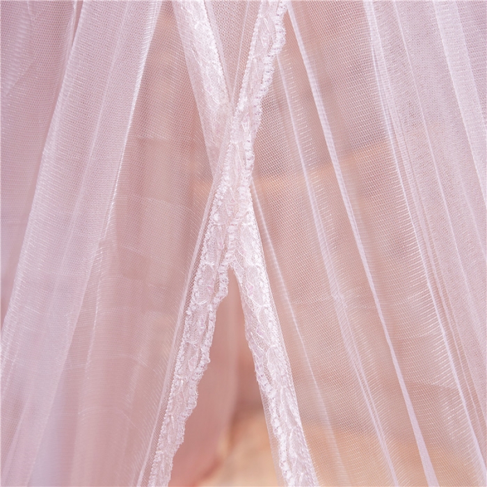 91家纺网 家纺一手货源 找家纺 冉美家纺 2021新款圆顶蚊帐栀子花玉色