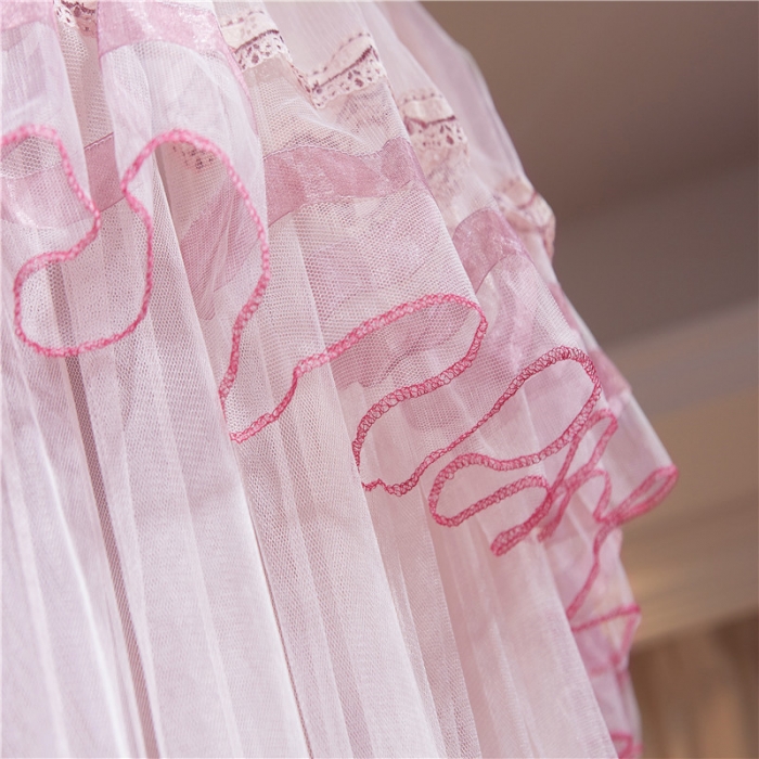 91家纺网 家纺一手货源 找家纺 冉美家纺 2021新款圆顶蚊帐栀子花玉色