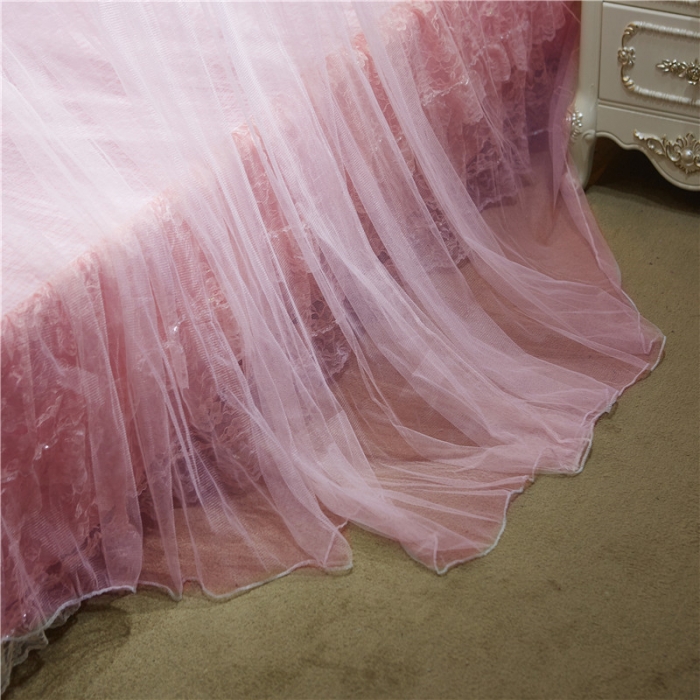 91家纺网 家纺一手货源 找家纺 冉美家纺 2021新款圆顶蚊帐栀子花玉色