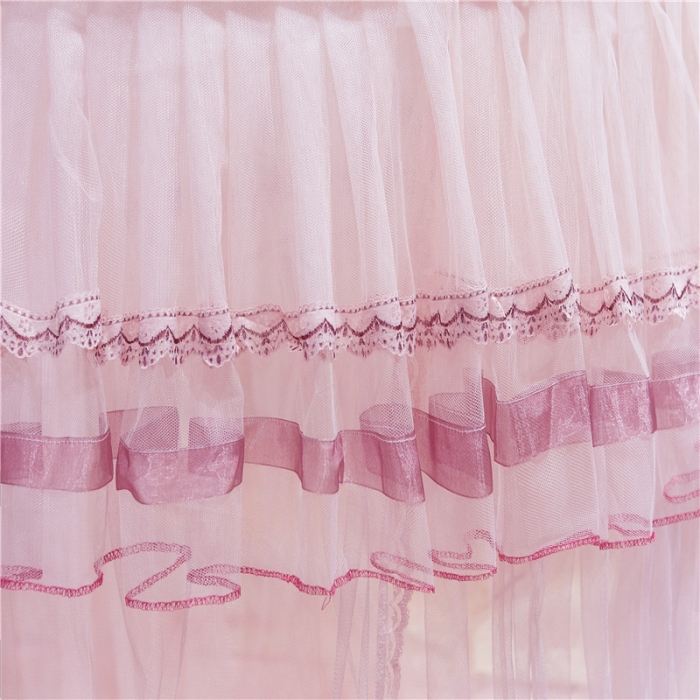 91家纺网 家纺一手货源 找家纺 冉美家纺 2021新款圆顶蚊帐栀子花玉色