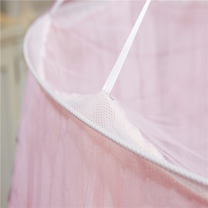 91家纺网 家纺一手货源 找家纺 冉美家纺 2021新款圆顶蚊帐栀子花玉色