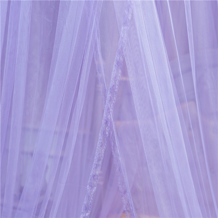 91家纺网 家纺一手货源 找家纺 冉美家纺 2021新款圆顶蚊帐栀子花紫色