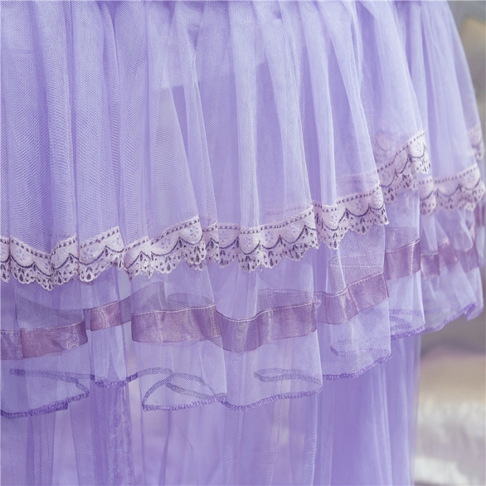 91家纺网 家纺一手货源 找家纺 冉美家纺 2021新款圆顶蚊帐栀子花紫色