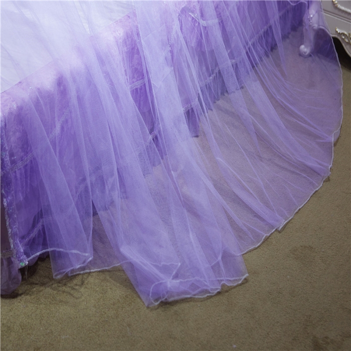 91家纺网 家纺一手货源 找家纺 冉美家纺 2021新款圆顶蚊帐栀子花紫色