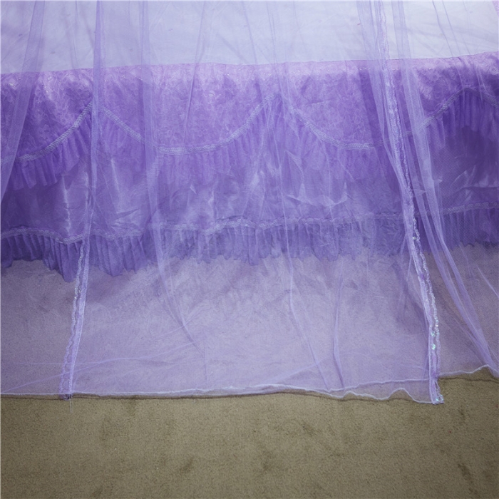 91家纺网 家纺一手货源 找家纺 冉美家纺 2021新款圆顶蚊帐栀子花紫色