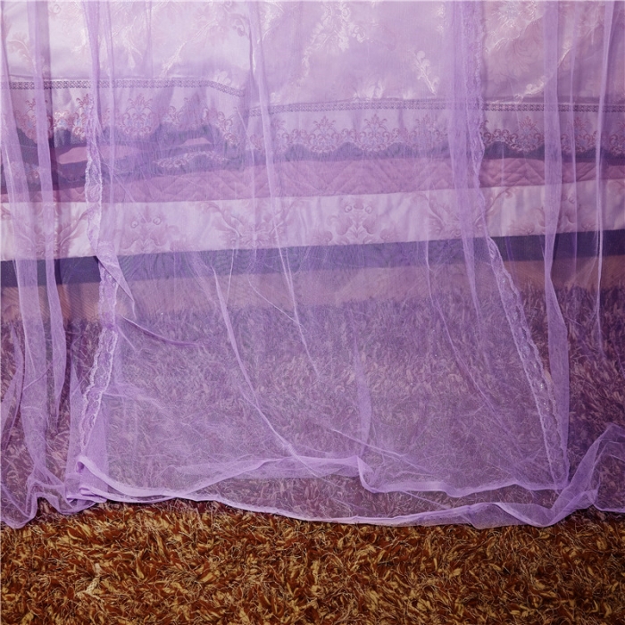 91家纺网 家纺一手货源 找家纺 冉美家纺 2021新款宫廷蚊帐繁花紫色