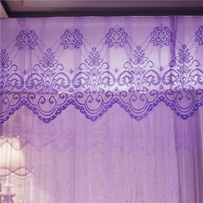 91家纺网 家纺一手货源 找家纺 冉美家纺 2021新款宫廷蚊帐繁花紫色