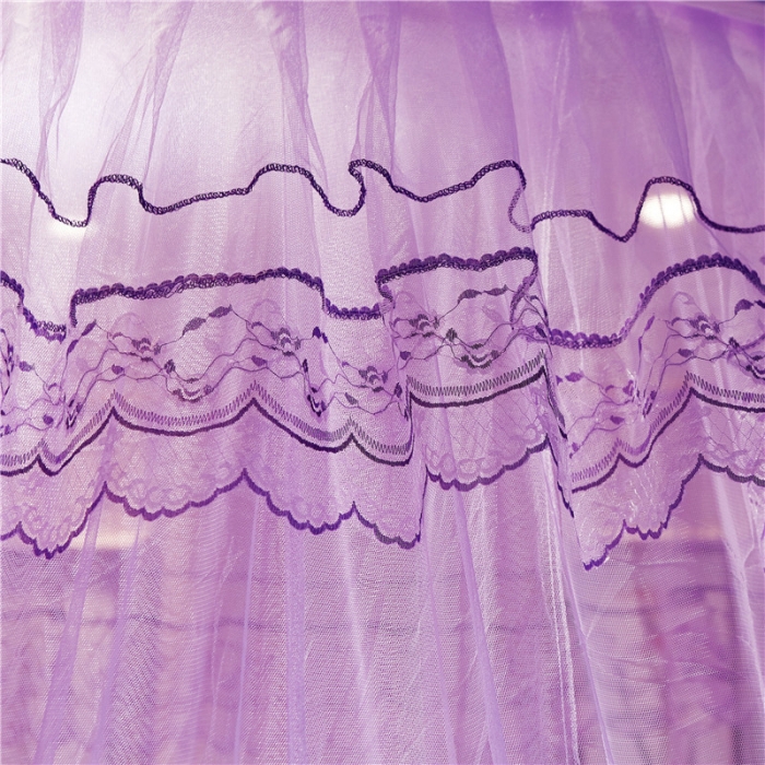 91家纺网 家纺一手货源 找家纺 冉美家纺 2021新款圆顶蚊帐蝴蝶兰紫色