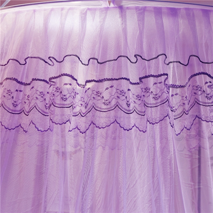 91家纺网 家纺一手货源 找家纺 冉美家纺 2021新款圆顶蚊帐蝴蝶兰紫色