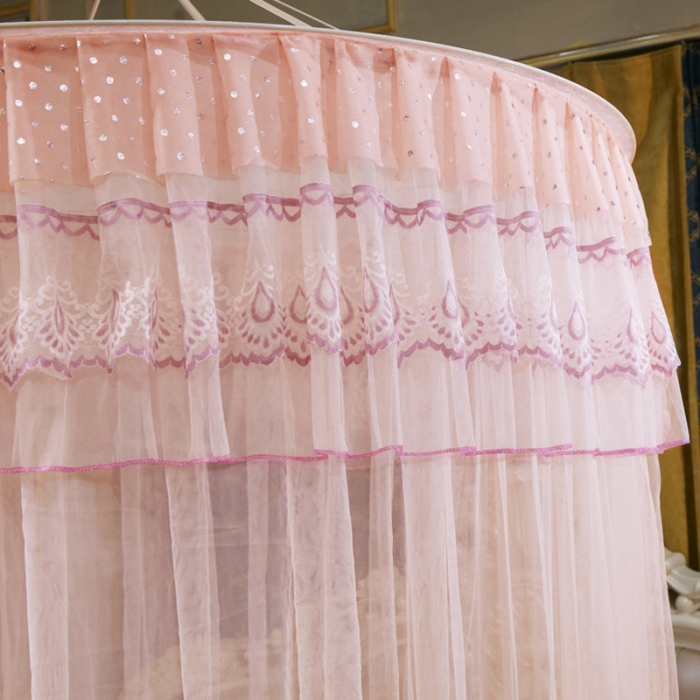 91家纺网 家纺一手货源 找家纺 冉美家纺 2021新款圆顶蚊帐漫天星玉色