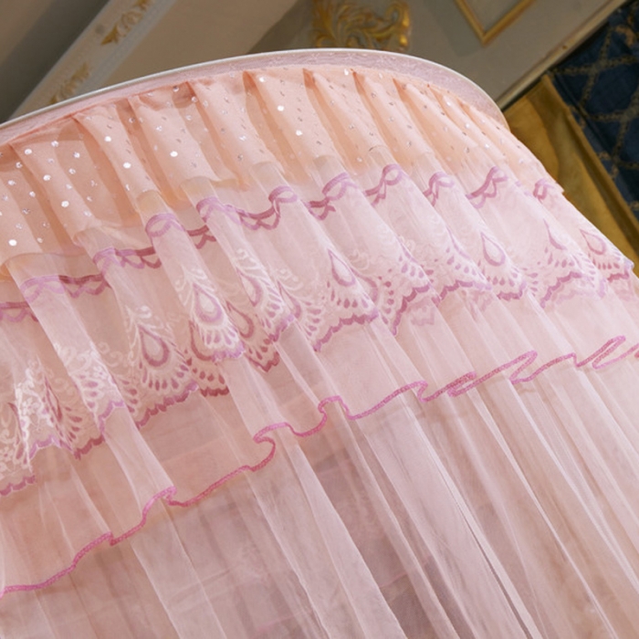 91家纺网 家纺一手货源 找家纺 冉美家纺 2021新款圆顶蚊帐漫天星玉色