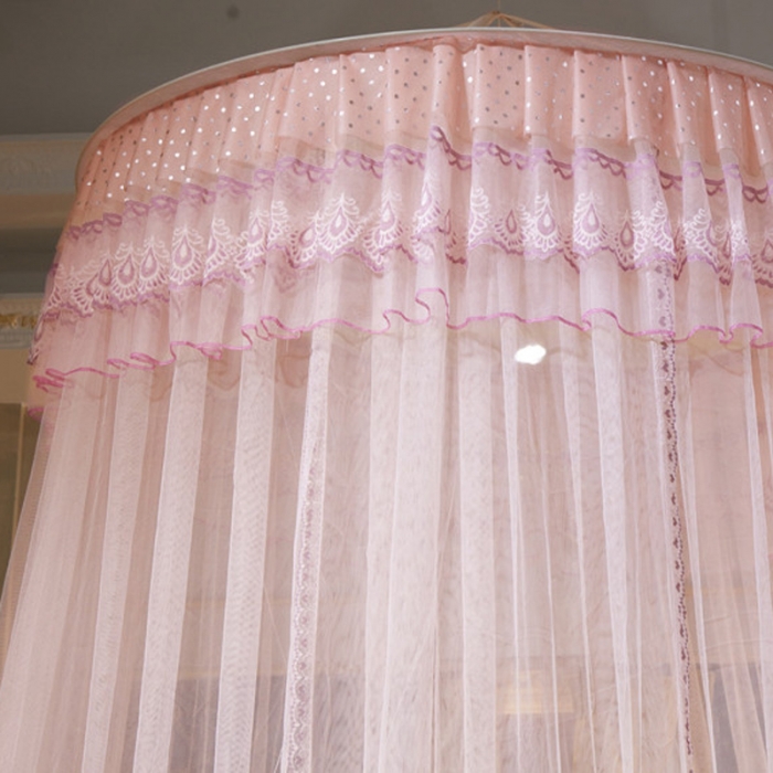 91家纺网 家纺一手货源 找家纺 冉美家纺 2021新款圆顶蚊帐漫天星玉色