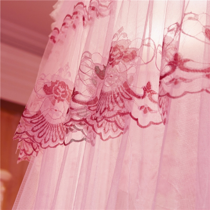 91家纺网 家纺一手货源 找家纺 冉美家纺 2021新款圆顶蚊帐倾城粉色