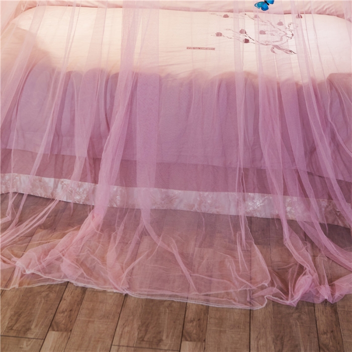 91家纺网 家纺一手货源 找家纺 冉美家纺 2021新款圆顶蚊帐倾城粉色