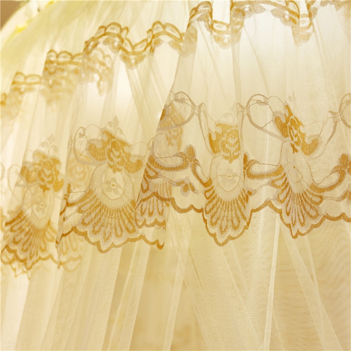 91家纺网 家纺一手货源 找家纺 冉美家纺 2021新款圆顶蚊帐倾城黄色