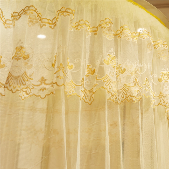 91家纺网 家纺一手货源 找家纺 冉美家纺 2021新款圆顶蚊帐倾城黄色