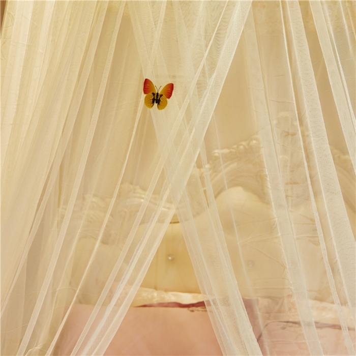 91家纺网 家纺一手货源 找家纺 冉美家纺 2021新款圆顶蚊帐倾城黄色