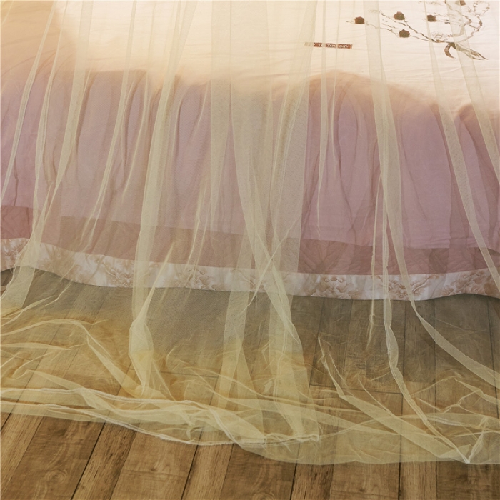 91家纺网 家纺一手货源 找家纺 冉美家纺 2021新款圆顶蚊帐倾城黄色