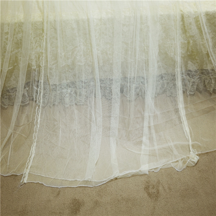 91家纺网 家纺一手货源 找家纺 冉美家纺 2021新款圆顶蚊帐栀子花米黄色