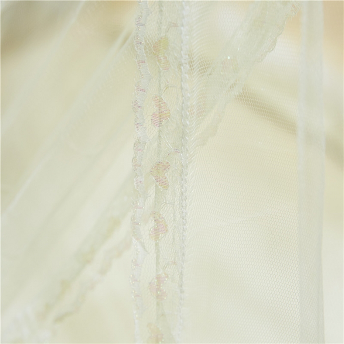 91家纺网 家纺一手货源 找家纺 冉美家纺 2021新款圆顶蚊帐栀子花米黄色