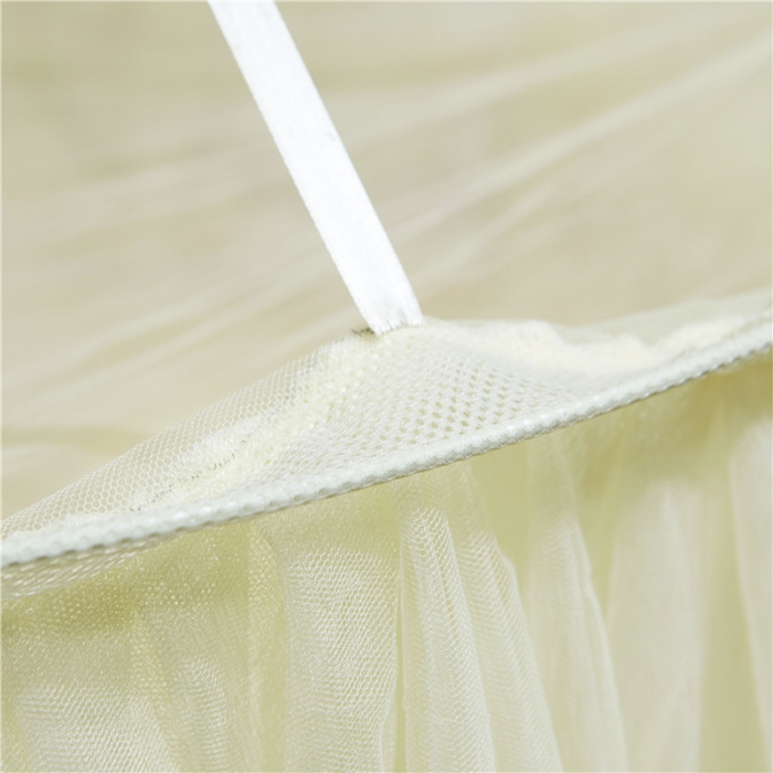 91家纺网 家纺一手货源 找家纺 冉美家纺 2021新款圆顶蚊帐栀子花米黄色