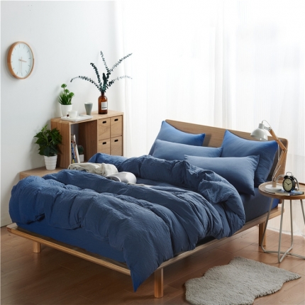 91家纺网 家纺一手货源 找家纺 (总)优宜家纺织 水洗棉四件套多规格（纯色系列） 床单款