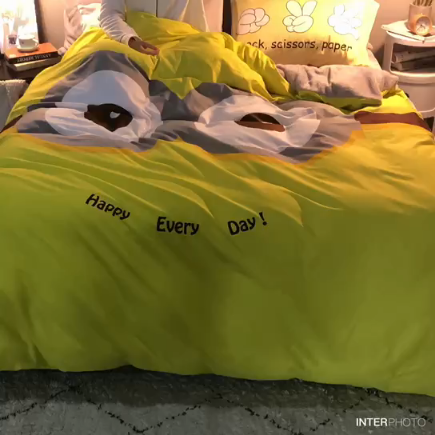 91家纺网 家纺一手货源 找家纺 涵宸家纺 新品绒-A棉大版B法莱绒套件床单款 大眼仔