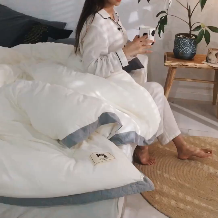 91家纺网 家纺一手货源 找家纺 莱福仕家纺 2020 素色水洗棉系列 水洗棉-白