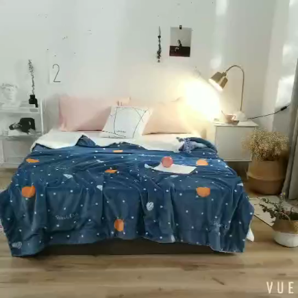 91家纺网 家纺一手货源 找家纺 昔可家纺 2018新品羊羔绒毛毯 爱心橘子