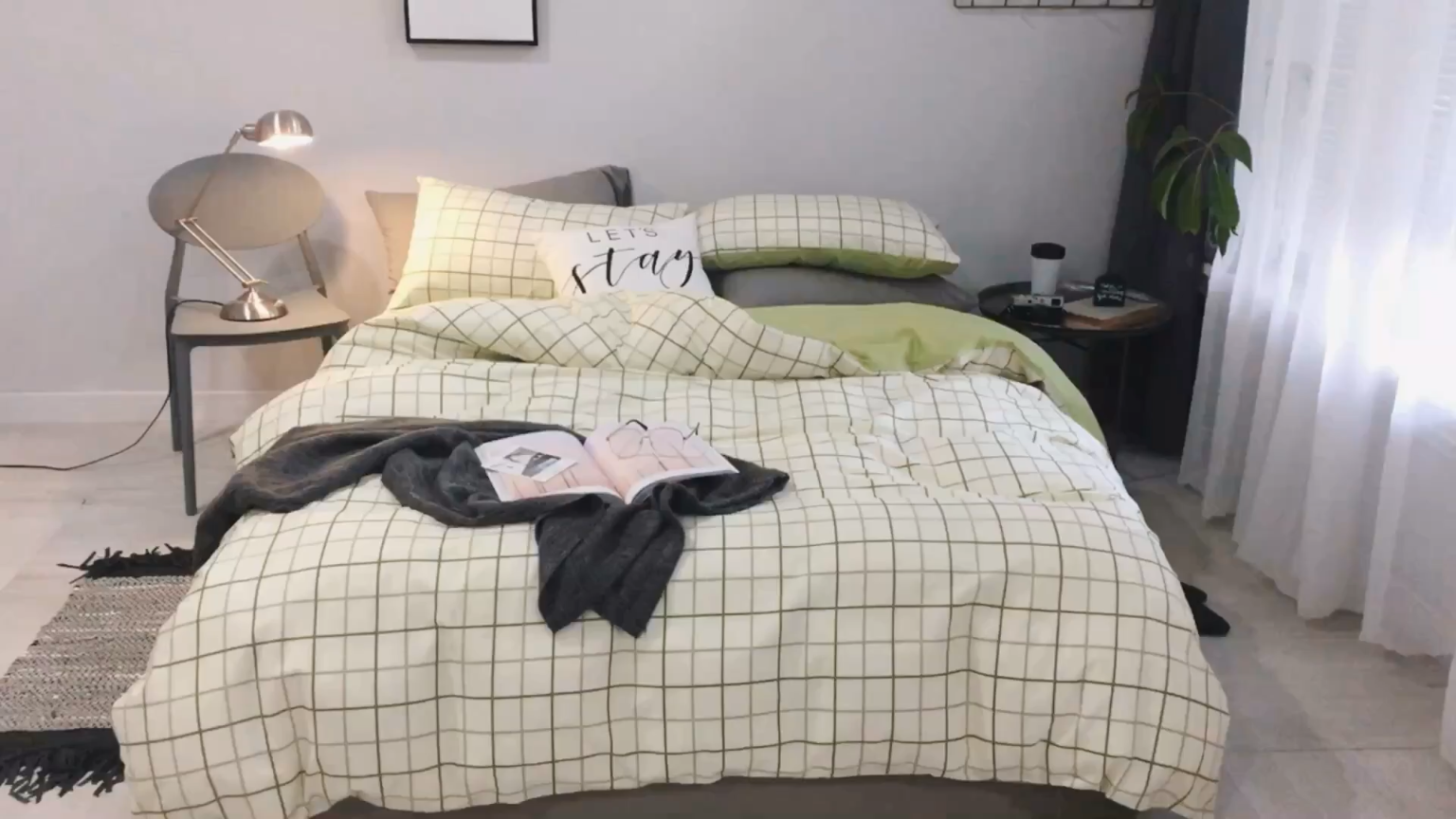 91家纺网 家纺一手货源 找家纺 艾沁家纺 2018新款北欧简约纯棉四件套悉尼