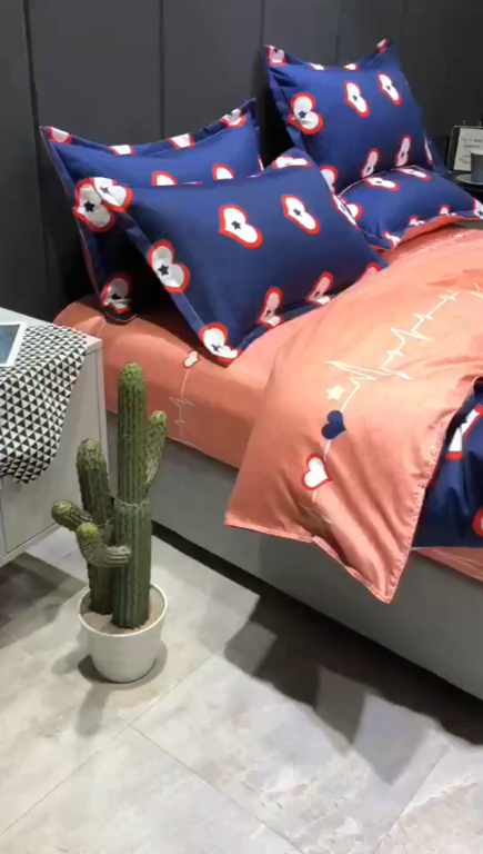 91家纺网 家纺一手货源 找家纺 米粒家纺 2018新款亲肤活性印花四件套好心情