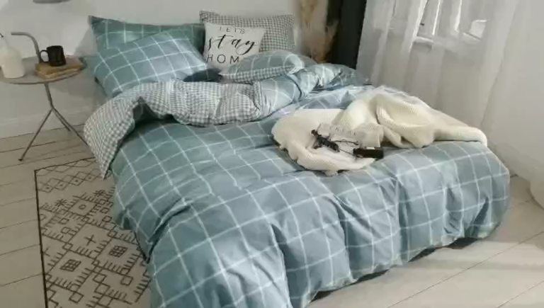 91家纺网 家纺一手货源 找家纺 梦家居 2018新款北欧简约冷淡风套件蓝调