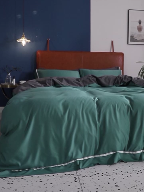 91家纺网 家纺一手货源 找家纺 慕梵 2019新款轻奢天丝绸四件套 塞布尔---绿