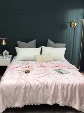 91家纺网 家纺一手货源 找家纺 优然居家纺 2019新款60支兰精天丝夏被 萝莉粉