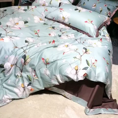 91家纺网 家纺一手货源 找家纺 优然居 2019小边款数码印花四件套 春令